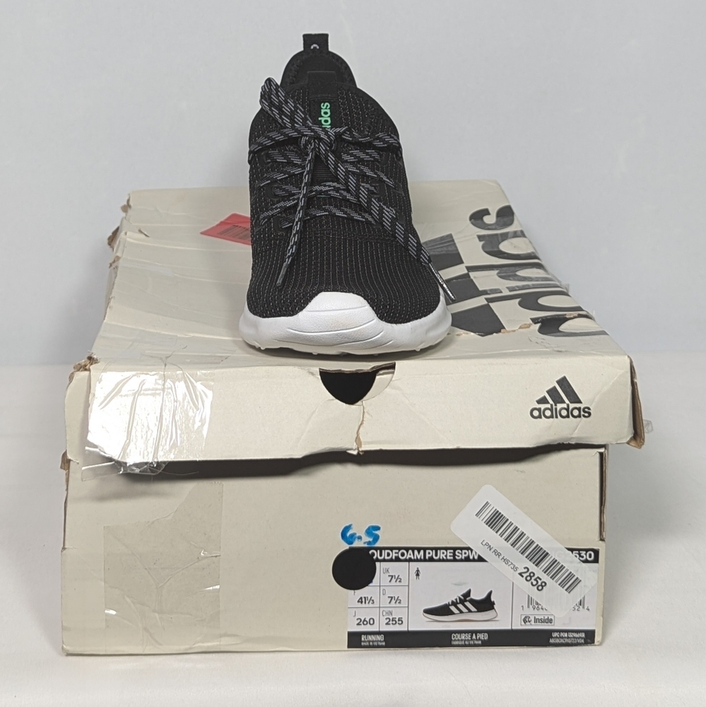 NEW Adidas Womens Cloudfoam Running shoe Sz 6.5 black/white - Picture 4 of 4